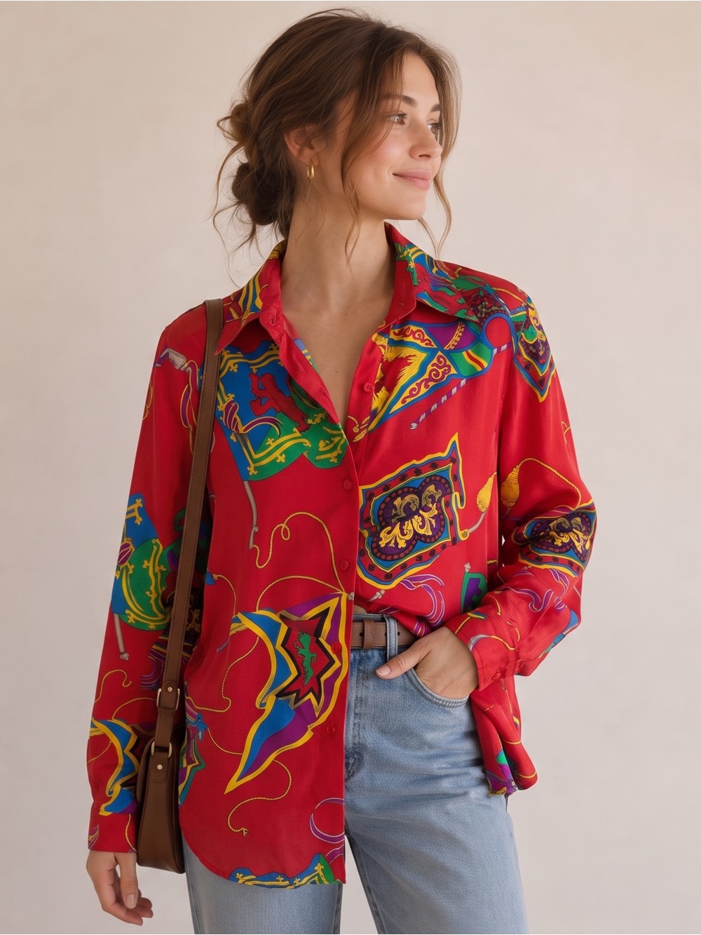VINTAGE ELLEN TRACY 100% Silk Top